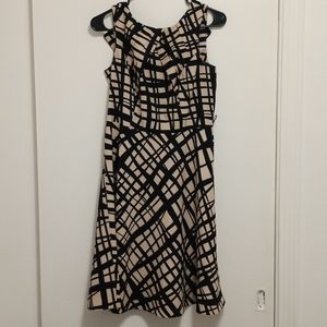 Tan with black lines Women dress  size 8